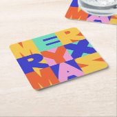 VROLIJK KERSTMIS VET TYPOGRAFIE KARTONNEN ONDERZETTERS (Schuin)