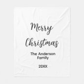 Vrolijk Kerstmis voeg familienaam toe jaar tekst a Fleece Deken (Voorkant)