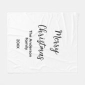 Vrolijk Kerstmis voeg familienaam toe jaar tekst a Fleece Deken (Voorkant (Horizontaal))