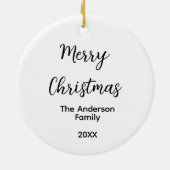 Vrolijk Kerstmis voeg familienaam toe jaar tekst a Keramisch Ornament (Achterkant)