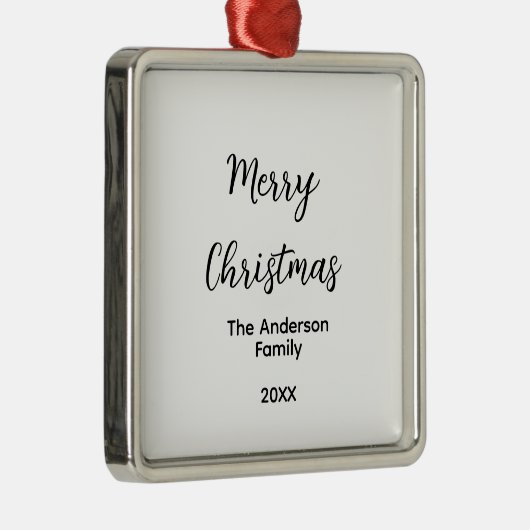 Vrolijk Kerstmis voeg familienaam toe jaar tekst a Metalen Ornament (Rechts)