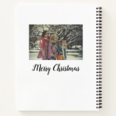 Vrolijk Kerstmis Voeg Foto Tekst Vakantie Aangepas Notitieboek (Achterkant)