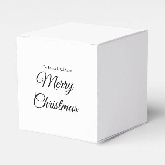 Vrolijk Kerstmis voeg naam tekst aangepaste famili Bedankdoosjes (Voorkant Zijde)