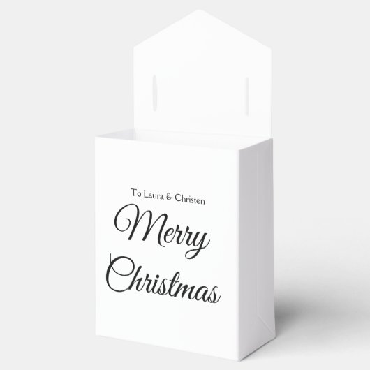 Vrolijk Kerstmis voeg naam tekst aangepaste famili Bedankdoosjes (Geopend)