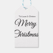 Vrolijk Kerstmis voeg naam tekst aangepaste famili Cadeaulabel (Voorkant)