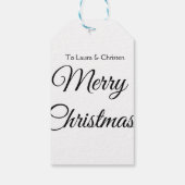 Vrolijk Kerstmis voeg naam tekst aangepaste famili Cadeaulabel (Achterkant)