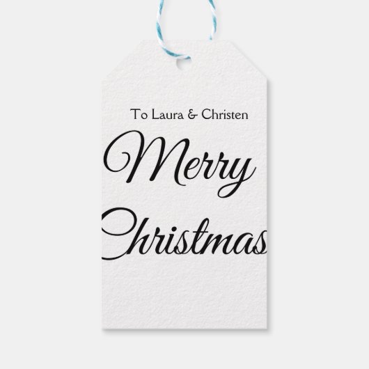 Vrolijk Kerstmis voeg naam tekst aangepaste famili Cadeaulabel (Achterkant)