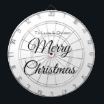 Vrolijk Kerstmis voeg naam tekst aangepaste famili Dartbord<br><div class="desc">Ontwerp</div>