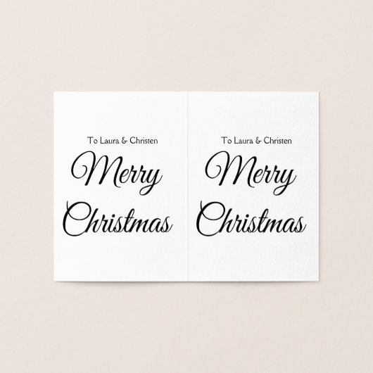 Vrolijk Kerstmis voeg naam tekst aangepaste famili Folie Kaarten (Binnen)