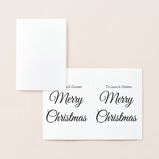 Vrolijk Kerstmis voeg naam tekst aangepaste famili Folie Kaarten (Display)