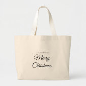 Vrolijk Kerstmis voeg naam tekst aangepaste famili Grote Tote Bag (Voorkant)