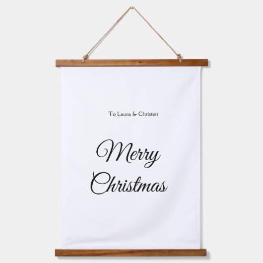 Vrolijk Kerstmis voeg naam tekst aangepaste famili Hangend Wandkleed (Voorkant)
