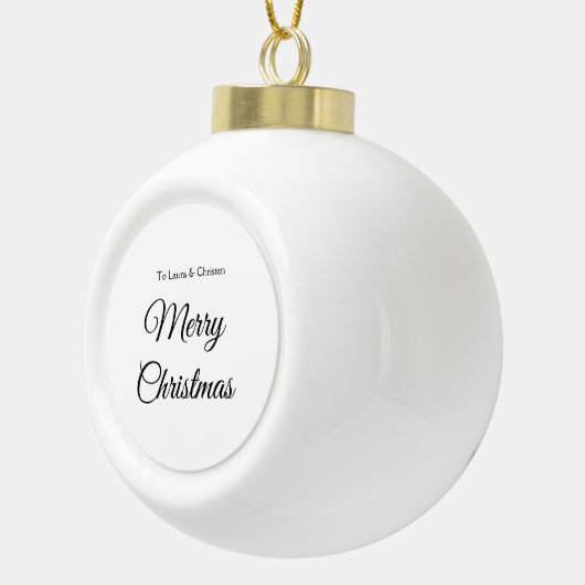 Vrolijk Kerstmis voeg naam tekst aangepaste famili Keramische Bal Ornament (Rechts)