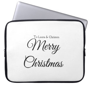 Vrolijk Kerstmis voeg naam tekst aangepaste famili Laptop Sleeve