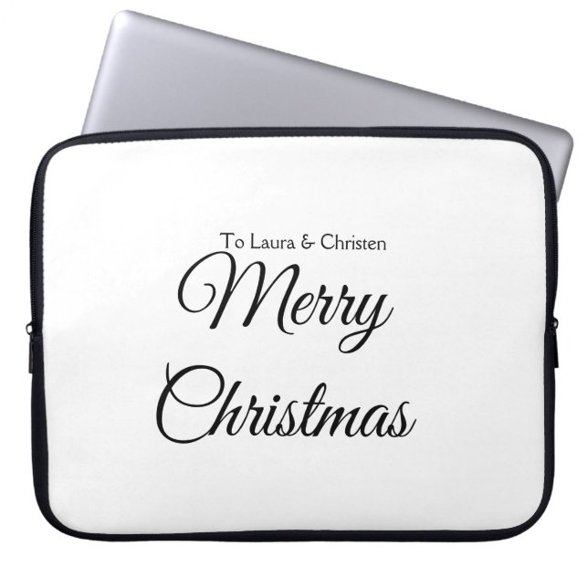 Vrolijk Kerstmis voeg naam tekst aangepaste famili Laptop Sleeve (Voorkant)
