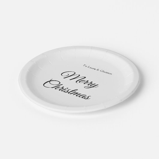 Vrolijk Kerstmis voeg naam tekst aangepaste famili Papieren Bordje (Gekanteld)