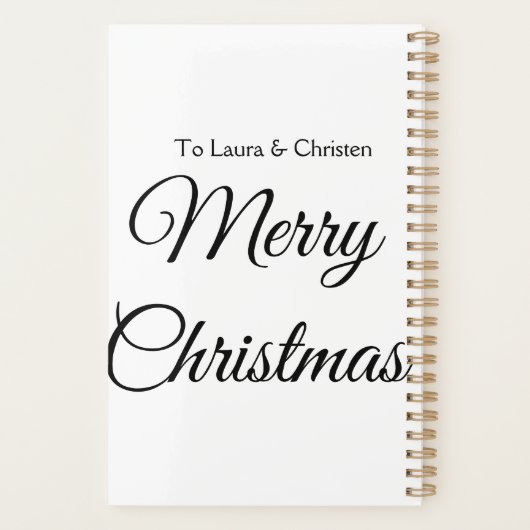 Vrolijk Kerstmis voeg naam tekst aangepaste famili Planner (Achterkant)