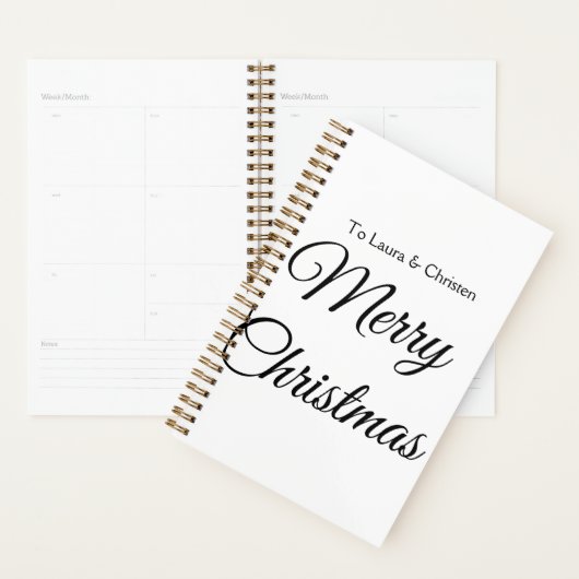 Vrolijk Kerstmis voeg naam tekst aangepaste famili Planner (Display)