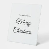 Vrolijk Kerstmis voeg naam tekst aangepaste famili Reclamebord Met Voetstuk (Voorkant)