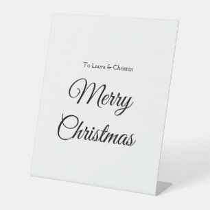 Vrolijk Kerstmis voeg naam tekst aangepaste famili Reclamebord Met Voetstuk