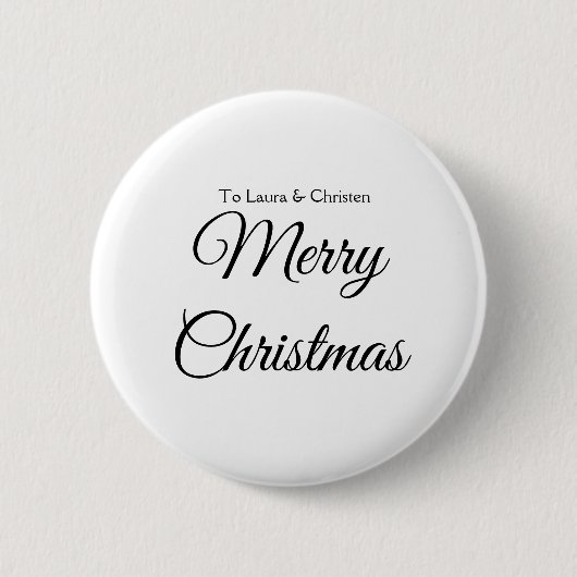 Vrolijk Kerstmis voeg naam tekst aangepaste famili Ronde Button 5,7 Cm (Voorkant)