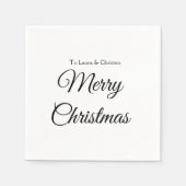 Vrolijk Kerstmis voeg naam tekst aangepaste famili Servet (Voorkant)