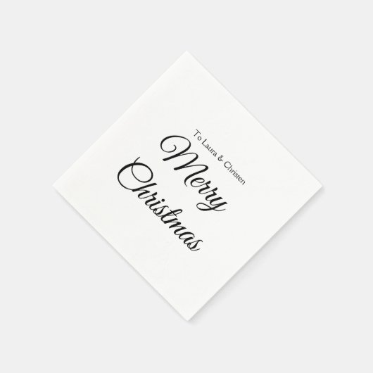 Vrolijk Kerstmis voeg naam tekst aangepaste famili Servet (Hoek)