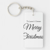 Vrolijk Kerstmis voeg naam tekst aangepaste famili Sleutelhanger (Voorkant)