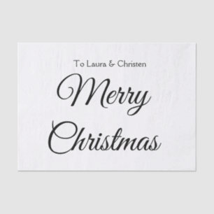 Vrolijk Kerstmis voeg naam tekst aangepaste famili Tissuepapier