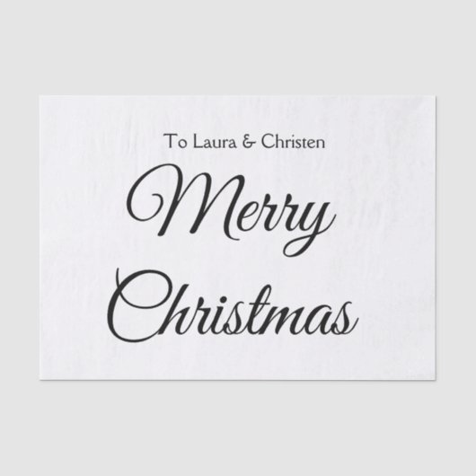Vrolijk Kerstmis voeg naam tekst aangepaste famili Tissuepapier (Voorkant)