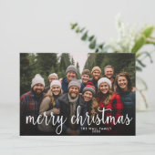 Vrolijk Kerstmis Volledige Foto Eenvoudig Script - Feestdagenkaart (Staand voorkant)