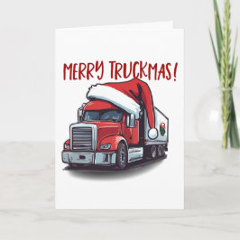 Vrolijk Kerstmis Vrachtwagenbestuurder Semi Truckm Bedankkaart