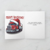 Vrolijk Kerstmis Vrachtwagenbestuurder Semi Truckm Bedankkaart (Binnen)