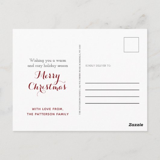 Vrolijk Kerstmis Warm en Gezellig Kerstman Geperso Briefkaart (Achterkant)