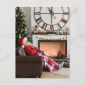 Vrolijk Kerstmis Warm en Gezellig Kerstman Geperso Briefkaart (Voorkant)