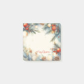 Vrolijk Kerstmis Waterverf Bladergroen Post-it® Notes (Voorkant)