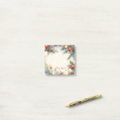 Vrolijk Kerstmis Waterverf Bladergroen Post-it® Notes (Op bureau)