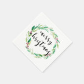 Vrolijk Kerstmis Waterverf krans Elegant Chic Servet (Hoek)