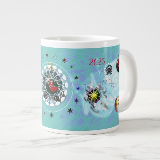 Vrolijk Kerstmis Wind Sinterklaas sok Grote Koffiekop (Voorkant rechts)