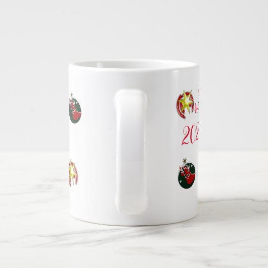 Vrolijk Kerstmis Wind Sinterklaas sok Grote Koffiekop (Achterkant)