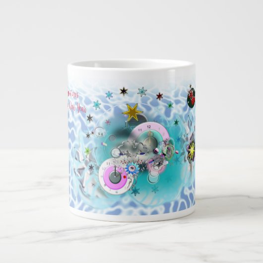 Vrolijk Kerstmis Wind Sinterklaas sok Grote Koffiekop (Voorkant)