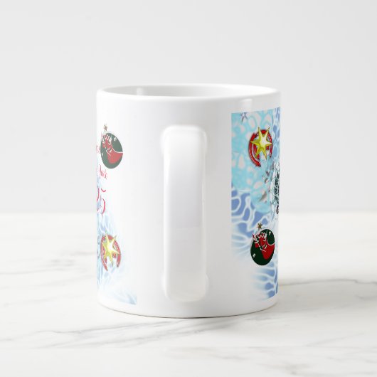 Vrolijk Kerstmis Wind Sinterklaas sok Grote Koffiekop (Achterkant)