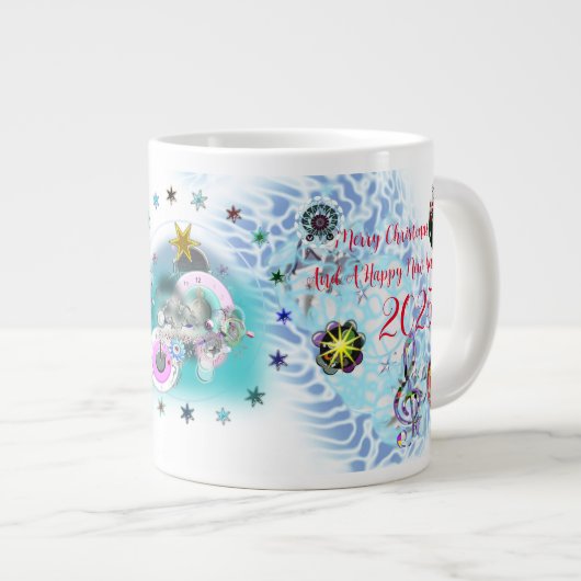 Vrolijk Kerstmis Wind Sinterklaas sok Grote Koffiekop (Voorkant rechts)