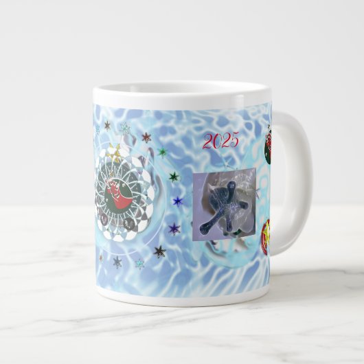 Vrolijk Kerstmis Wind Sinterklaas sok Grote Koffiekop (Voorkant rechts)