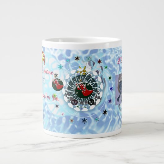 Vrolijk Kerstmis Wind Sinterklaas sok Grote Koffiekop (Voorkant)