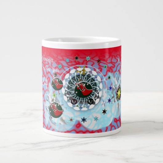 Vrolijk Kerstmis Wind Sinterklaas sok Grote Koffiekop (Voorkant)