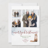 Vrolijk Kerstmis Winter Fox 3 Foto Collage Feestdagenkaart (Voorkant)