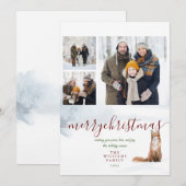 Vrolijk Kerstmis Winter Fox 3 Foto Collage Feestdagenkaart (Voorkant / Achterkant)