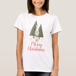Vrolijk Kerstmis Winter Gnome en Bluebird T-shirt