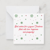 Vrolijk Kerstmis Winter Groen Rood Script Vakantie Notitiekaartje (Achterkant)